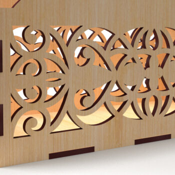 Intra απο ξύλο plywood  Χρώμα wenge 3mm-4mm πάχος - Διακοσμητικό κουτί δώρου Ξύλινο κουτί κοπής με λέιζερ Δίασταση 15x15 cm INTRAFABR-33348885 - Image 1