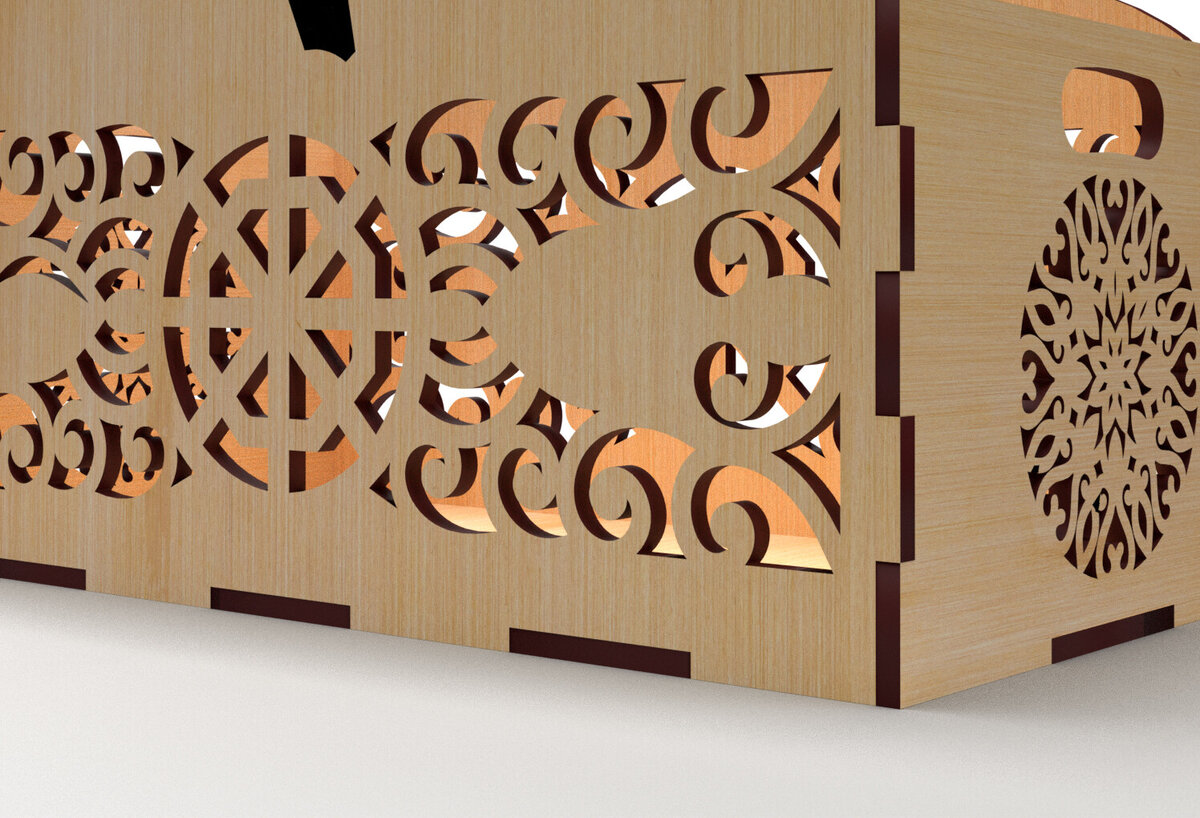 Intra απο ξύλο plywood  Χρώμα wenge 3mm-4mm πάχος - Διακοσμητικό κουτί δώρου Ξύλινο κουτί κοπής με λέιζερ Δίασταση 15x15 cm INTRAFABR-25952157