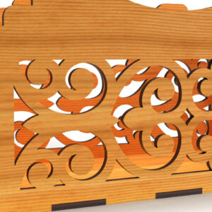 Intra απο ξύλο plywood  Χρώμα wenge 3mm-4mm πάχος - Διακοσμητικό κουτί δώρου Ξύλινο κουτί κοπής με λέιζερ Δίασταση 6x6 cm INTRAFABR-110568564