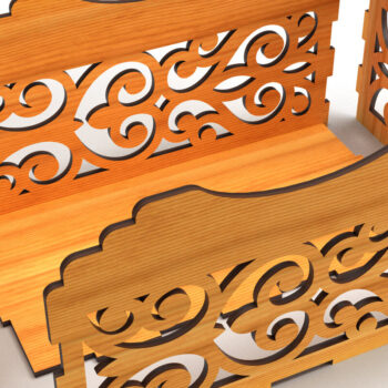 Intra απο ξύλο plywood  Χρώμα wenge 3mm-4mm πάχος - Διακοσμητικό κουτί δώρου Ξύλινο κουτί κοπής με λέιζερ Δίασταση 6x6 cm INTRAFABR-110568564 - Image 2