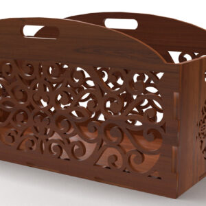 Intra απο ξύλο plywood  Χρώμα wenge 3mm-4mm πάχος - Διακοσμητικό κουτί δώρου Ξύλινο κουτί κοπής με λέιζερ Δίασταση 15x15 cm INTRAFABR-75638092