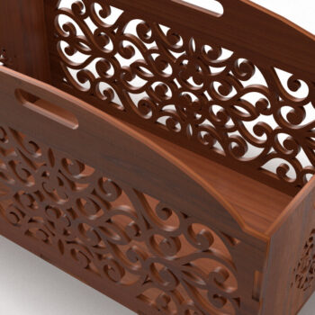Intra απο ξύλο plywood  Χρώμα wenge 3mm-4mm πάχος - Διακοσμητικό κουτί δώρου Ξύλινο κουτί κοπής με λέιζερ Δίασταση 15x15 cm INTRAFABR-75638092 - Image 3