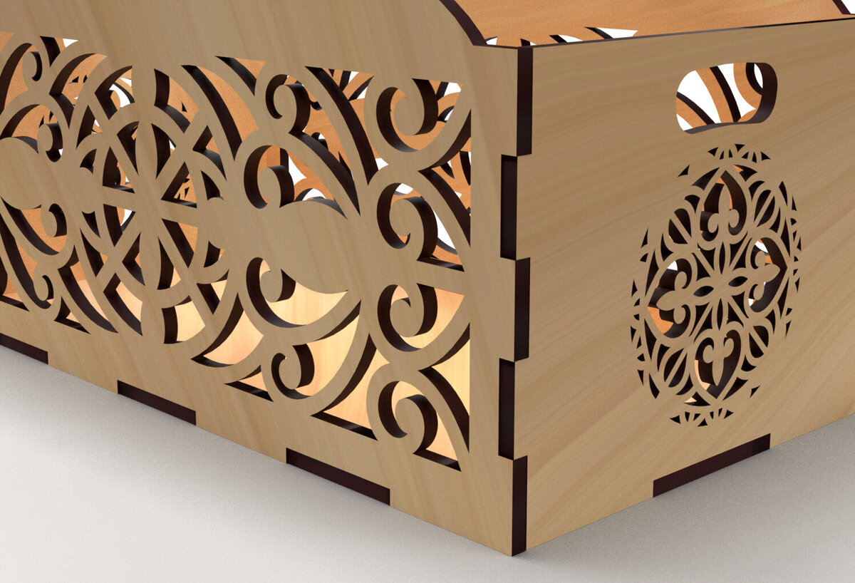 Intra απο ξύλο plywood  Χρώμα wenge 3mm-4mm πάχος - Διακοσμητικό κουτί δώρου Ξύλινο κουτί κοπής με λέιζερ Δίασταση 15x15 cm INTRAFABR-118208745