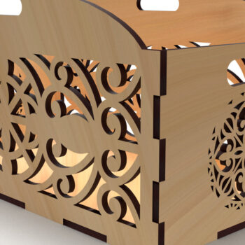 Intra απο ξύλο plywood  Χρώμα wenge 3mm-4mm πάχος - Διακοσμητικό κουτί δώρου Ξύλινο κουτί κοπής με λέιζερ Δίασταση 15x15 cm INTRAFABR-118208745 - Image 2