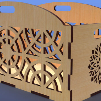 Intra απο ξύλο plywood  Χρώμα wenge 3mm-4mm πάχος - Διακοσμητικό κουτί δώρου Ξύλινο κουτί κοπής με λέιζερ Δίασταση 15x15 cm INTRAFABR-118208810 - Image 2