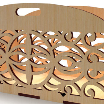 Intra απο ξύλο plywood  Χρώμα wenge 3mm-4mm πάχος - Διακοσμητικό κουτί δώρου Ξύλινο κουτί κοπής με λέιζερ Δίασταση 15x15 cm INTRAFABR-118208844 - Image 2