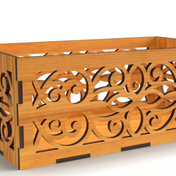 Intra απο ξύλο plywood  Χρώμα wenge 3mm-4mm πάχος - Διακοσμητικό κουτί δώρου Ξύλινο κουτί κοπής με λέιζερ Δίασταση 6x6 cm INTRAFABR-118208898 - Image 1