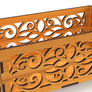 Intra απο ξύλο plywood  Χρώμα wenge 3mm-4mm πάχος - Διακοσμητικό κουτί δώρου Ξύλινο κουτί κοπής με λέιζερ Δίασταση 6x6 cm INTRAFABR-118208898 - Image 2