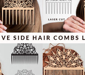 Intra απο ξύλο plywood  Χρώμα wenge 3mm-4mm πάχος - Διακοσμητικές χτένες μαλλιών Δέσμη κοπής με λέιζερ Δίασταση 20x20 cm INTRAFABR-118209046