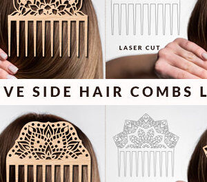 Intra απο ξύλο plywood  Χρώμα wenge 3mm-4mm πάχος - Διακοσμητικές χτένες μαλλιών Δέσμη κοπής με λέιζερ Δίασταση 20x20 cm INTRAFABR-118209108