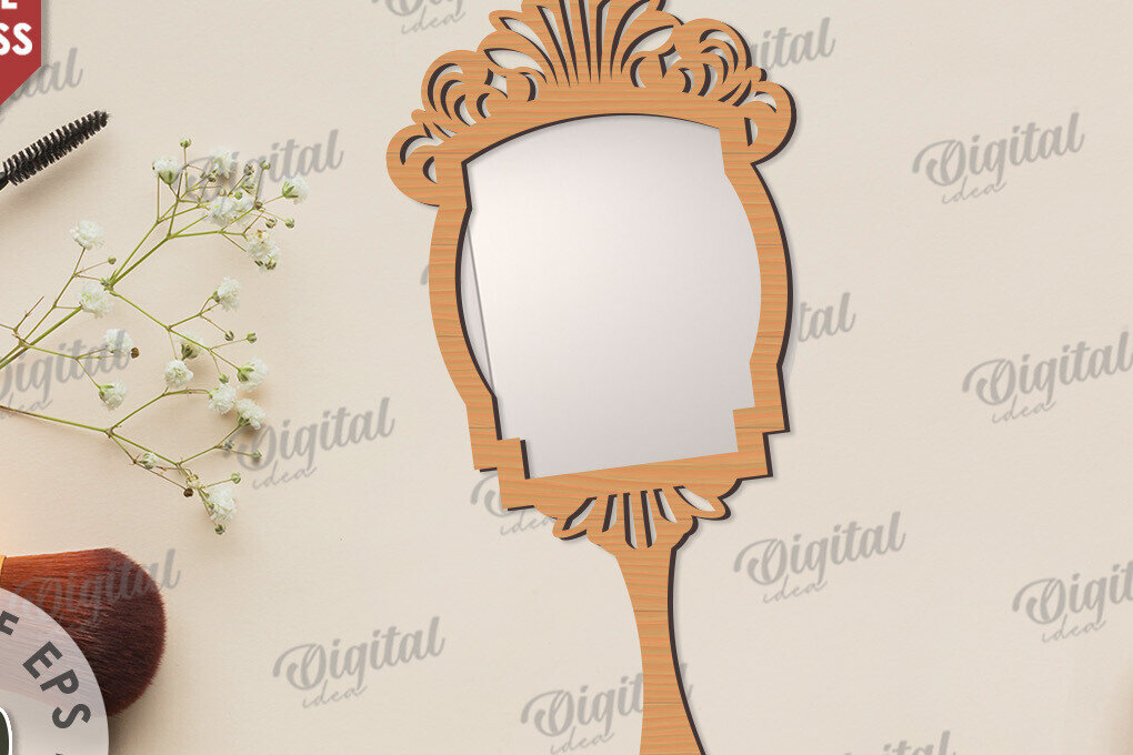 Intra απο ξύλο plywood  Χρώμα wenge 3mm-4mm πάχος - Διακοσμητικό πλαίσιο καθρέφτη χεριού Δίασταση 20x25 cm INTRAFABR-118209236