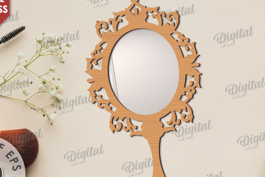 Intra απο ξύλο plywood  Χρώμα wenge 3mm-4mm πάχος - Διακοσμητικό πλαίσιο καθρέφτη χεριού Δίασταση 20x25 cm INTRAFABR-118208566