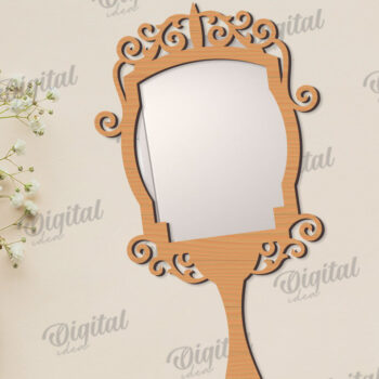 Intra απο ξύλο plywood  Χρώμα wenge 3mm-4mm πάχος - Διακοσμητικό πλαίσιο καθρέφτη χεριού Δίασταση 20x25 cm INTRAFABR-118208612 - Image 1