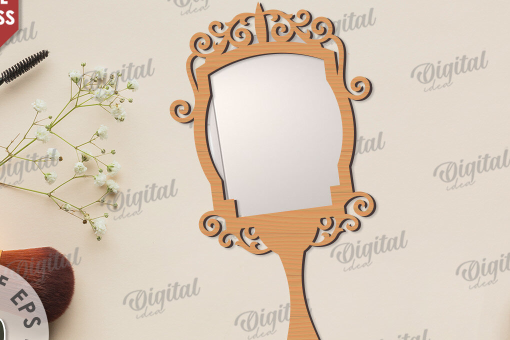 Intra απο ξύλο plywood  Χρώμα wenge 3mm-4mm πάχος - Διακοσμητικό πλαίσιο καθρέφτη χεριού Δίασταση 20x25 cm INTRAFABR-118208612