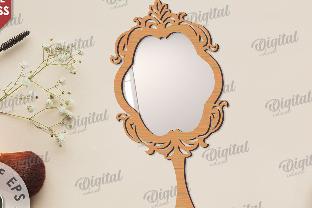 Intra απο ξύλο plywood  Χρώμα wenge 3mm-4mm πάχος - Διακοσμητικό πλαίσιο καθρέφτη χεριού Δίασταση 20x25 cm INTRAFABR-118208679