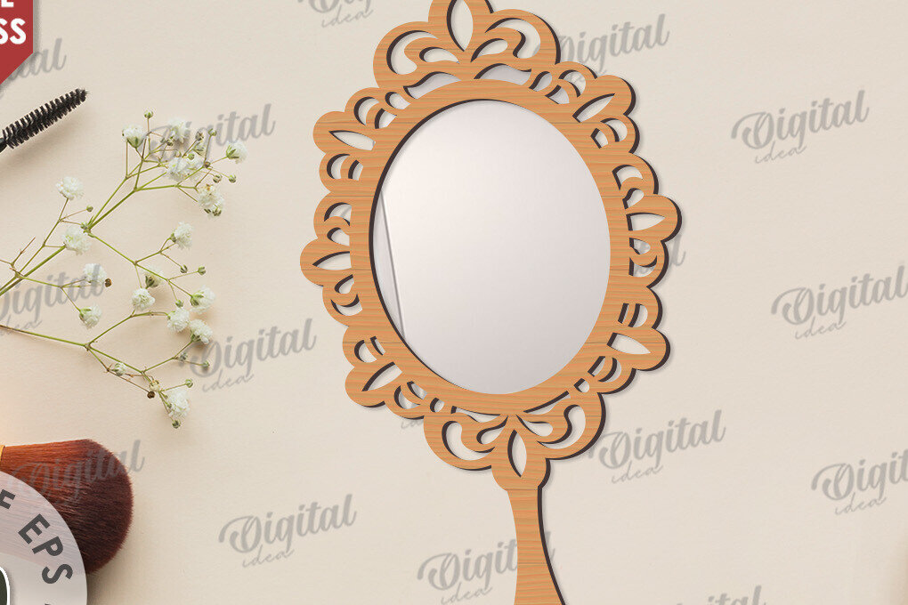 Intra απο ξύλο plywood  Χρώμα wenge 3mm-4mm πάχος - Διακοσμητικό πλαίσιο καθρέφτη χεριού Δίασταση 20x25 cm INTRAFABR-117101546