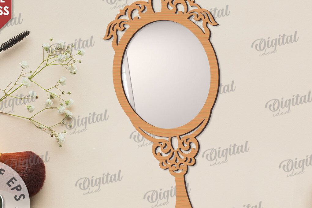 Intra απο ξύλο plywood  Χρώμα wenge 3mm-4mm πάχος - Διακοσμητικό πλαίσιο καθρέφτη χεριού Δίασταση 20x25 cm INTRAFABR-117101736