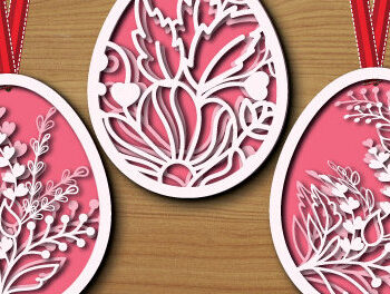 Intra απο ξύλο plywood  Χρώμα wenge 3mm-4mm πάχος - Διακοσμητικό Κρεμαστό Πασχαλινό Αυγό 1446 Δίασταση 15x15 cm INTRAFABR-117102344 - Image 1