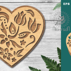 Intra απο ξύλο plywood  Χρώμα wenge 3mm-4mm πάχος - Διακοσμητικό διάκοσμο κοπής με λέιζερ καρδιάς 3 Δίασταση 20x20 cm INTRAFABR-117435495