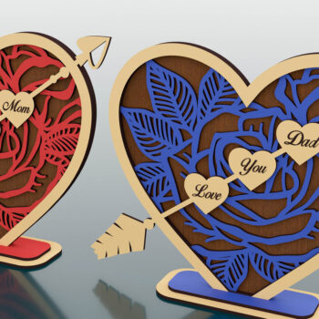 Intra απο ξύλο plywood  Χρώμα wenge 3mm-4mm πάχος - Διακοσμητικά αρχεία Heart Δίασταση 292x220 cm INTRAFABR-117868845 - Image 2