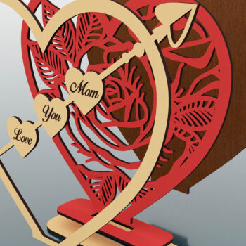 Intra απο ξύλο plywood  Χρώμα wenge 3mm-4mm πάχος - Διακοσμητικά αρχεία Heart Δίασταση 292x220 cm INTRAFABR-117868845 - Image 3