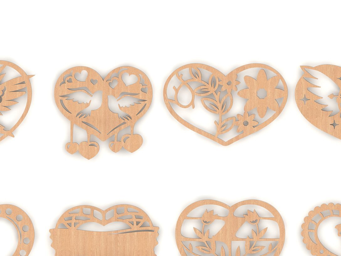 Intra απο ξύλο plywood  Χρώμα wenge 3mm-4mm πάχος - Διακοσμητικές καρδιές για διακόσμηση τοίχου από κόντρα πλακέ Δίασταση 30x20 cm INTRAFABR-117781095