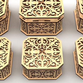 Intra απο ξύλο plywood  Χρώμα wenge 3mm-4mm πάχος - Διακοσμητικό κουτί δώρου με εξάγωνο 1 Δίασταση 15x15 cm INTRAFABR-117781308 - Image 1