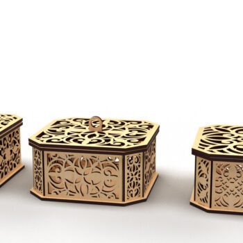 Intra απο ξύλο plywood  Χρώμα wenge 3mm-4mm πάχος - Διακοσμητικό κουτί δώρου με εξάγωνο 1 Δίασταση 15x15 cm INTRAFABR-117781308 - Image 4