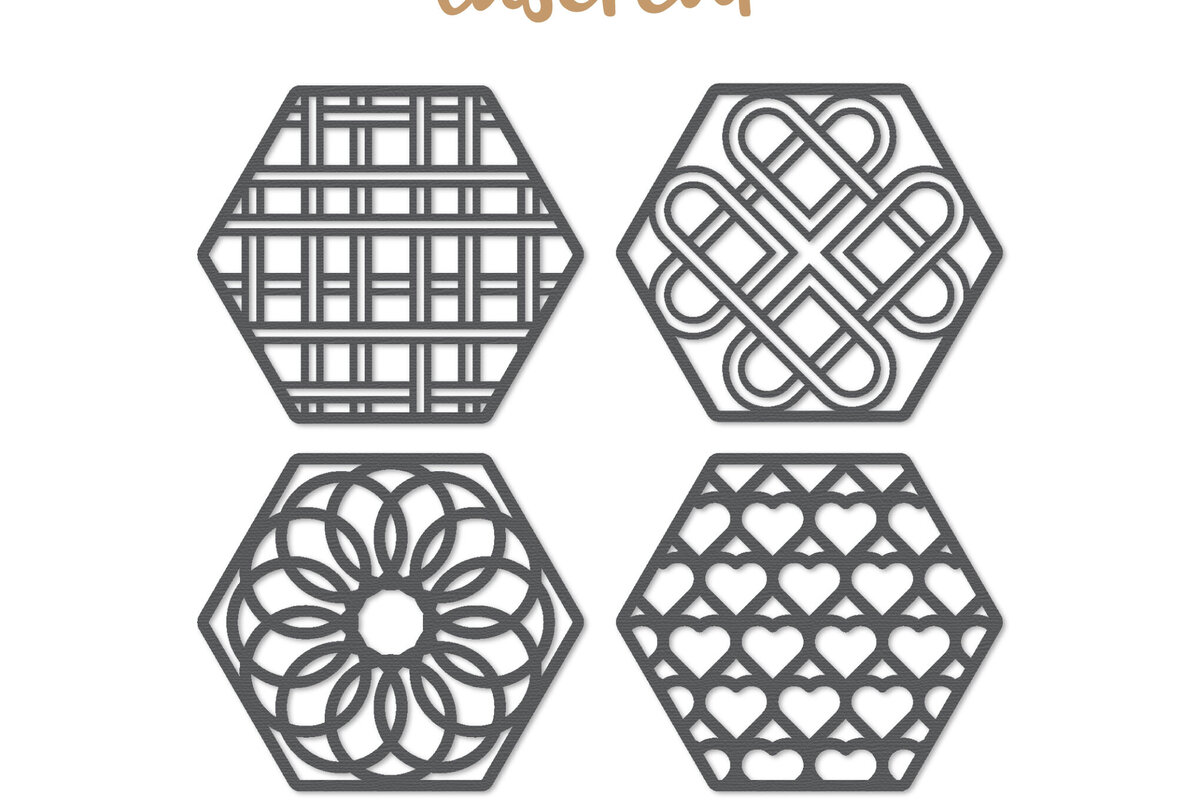 Intra απο ξύλο plywood  Χρώμα wenge 3mm-4mm πάχος - Διακοσμητικό εξάγωνο Lasercut Δίασταση 30x20 cm INTRAFABR-117783298