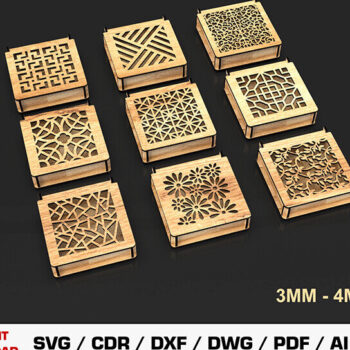 Intra απο ξύλο plywood  Χρώμα wenge 3mm-4mm πάχος - Διακοσμητικό κοσμηματοπωλείο κοπής με λέιζερ Δίασταση 20x20 cm INTRAFABR-117887809 - Image 1