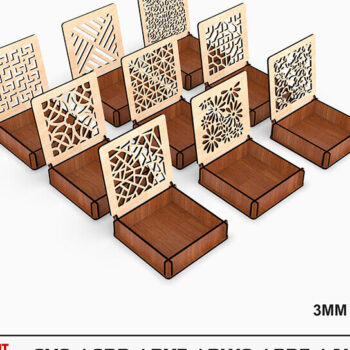 Intra απο ξύλο plywood  Χρώμα wenge 3mm-4mm πάχος - Διακοσμητικό κοσμηματοπωλείο κοπής με λέιζερ Δίασταση 20x20 cm INTRAFABR-117887809 - Image 2