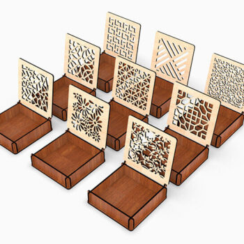 Intra απο ξύλο plywood  Χρώμα wenge 3mm-4mm πάχος - Διακοσμητικό κοσμηματοπωλείο κοπής με λέιζερ Δίασταση 20x20 cm INTRAFABR-117887809 - Image 4