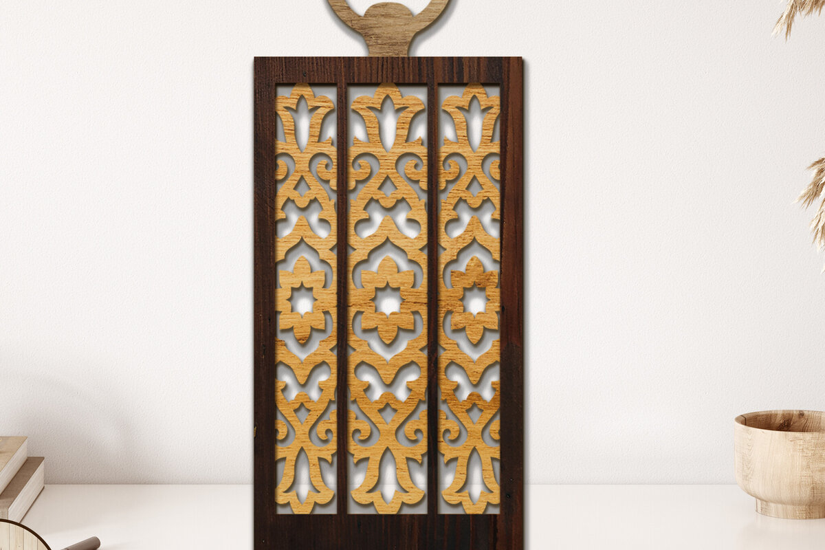 Intra απο ξύλο plywood  Χρώμα wenge 3mm-4mm πάχος - Διακοσμητικό πρότυπο σιλουέτας φαναριού Δίασταση 4x8 cm INTRAFABR-115261239