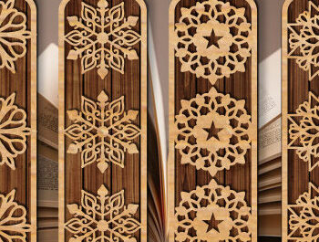 Intra απο ξύλο plywood  Χρώμα wenge 3mm-4mm πάχος - Διακοσμητικό Σετ σελιδοδεικτών κοπής με λέιζερ Δίασταση 5x20 cm INTRAFABR-75199261 - Image 3