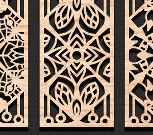 Intra απο ξύλο plywood  Χρώμα wenge 3mm-4mm πάχος - Διακοσμητικό πάνελ κοπής με λέιζερ Δίασταση 20x20 cm INTRAFABR-120131263