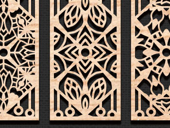 Intra απο ξύλο plywood  Χρώμα wenge 3mm-4mm πάχος - Διακοσμητικό πάνελ κοπής με λέιζερ Δίασταση 20x20 cm INTRAFABR-120131263 - Image 1