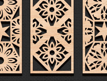 Intra απο ξύλο plywood  Χρώμα wenge 3mm-4mm πάχος - Διακοσμητικό πάνελ κοπής με λέιζερ Δίασταση 20x20 cm INTRAFABR-67095464 - Image 1