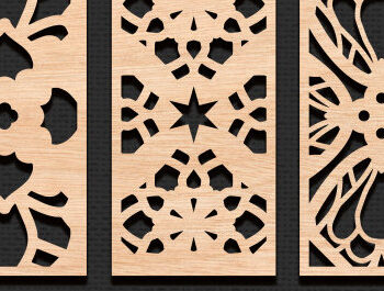 Intra απο ξύλο plywood  Χρώμα wenge 3mm-4mm πάχος - Διακοσμητικό πάνελ κοπής με λέιζερ Δίασταση 20x20 cm INTRAFABR-122250214 - Image 1