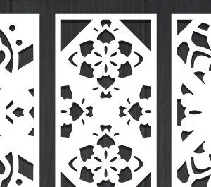 Intra απο ξύλο plywood  Χρώμα wenge 3mm-4mm πάχος - Διακοσμητικό πάνελ κοπής με λέιζερ Δίασταση 20x20 cm INTRAFABR-37321846