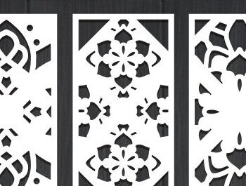 Intra απο ξύλο plywood  Χρώμα wenge 3mm-4mm πάχος - Διακοσμητικό πάνελ κοπής με λέιζερ Δίασταση 20x20 cm INTRAFABR-37321846 - Image 1