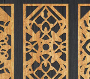 Intra απο ξύλο plywood  Χρώμα wenge 3mm-4mm πάχος - Διακοσμητικό πάνελ κοπής με λέιζερ Δίασταση 20x20 cm INTRAFABR-122660027