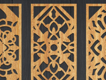 Intra απο ξύλο plywood  Χρώμα wenge 3mm-4mm πάχος - Διακοσμητικό πάνελ κοπής με λέιζερ Δίασταση 20x20 cm INTRAFABR-122660027 - Image 1