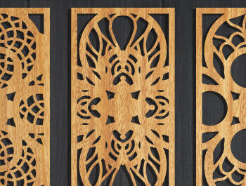 Intra απο ξύλο plywood  Χρώμα wenge 3mm-4mm πάχος - Διακοσμητικό πάνελ κοπής με λέιζερ Δίασταση 20x20 cm INTRAFABR-104128141 - Image 1