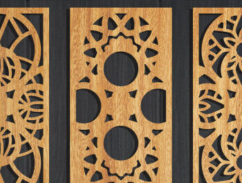 Intra απο ξύλο plywood  Χρώμα wenge 3mm-4mm πάχος - Διακοσμητικό πάνελ κοπής με λέιζερ Δίασταση 20x20 cm INTRAFABR-95237812 - Image 1