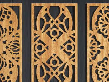 Intra απο ξύλο plywood  Χρώμα wenge 3mm-4mm πάχος - Διακοσμητικό πάνελ κοπής με λέιζερ Δίασταση 20x20 cm INTRAFABR-25145341 - Image 1