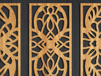 Intra απο ξύλο plywood  Χρώμα wenge 3mm-4mm πάχος - Διακοσμητικό πάνελ κοπής με λέιζερ Δίασταση 20x20 cm INTRAFABR-122089942 - Image 1