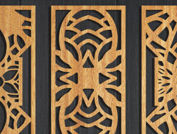 Intra απο ξύλο plywood  Χρώμα wenge 3mm-4mm πάχος - Διακοσμητικό πάνελ κοπής με λέιζερ Δίασταση 20x20 cm INTRAFABR-87674647 - Image 1