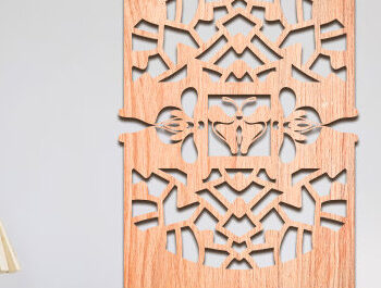 Intra απο ξύλο plywood  Χρώμα wenge 3mm-4mm πάχος - Διακοσμητικό πάνελ κοπής με λέιζερ πακέτο Δίασταση 20x20 cm INTRAFABR-97563273 - Image 2