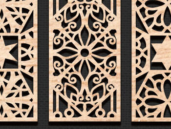 Intra απο ξύλο plywood  Χρώμα wenge 3mm-4mm πάχος - Διακοσμητικό πάνελ κοπής με λέιζερ πακέτο Δίασταση 20x20 cm INTRAFABR-97563313 - Image 2