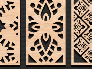 Intra απο ξύλο plywood  Χρώμα wenge 3mm-4mm πάχος - Διακοσμητικό πάνελ κοπής με λέιζερ πακέτο Δίασταση 20x20 cm INTRAFABR-97563313 - Image 5